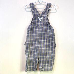 VTG Oshkosh B'Gosh Plaid Kids Unisex Overalls 18 Months